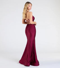 Marva Lace-Up Rhinestone Mermaid Formal Dress