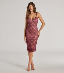 Floral Enchantment Sleeveless Lace Midi Dress