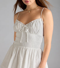 Park Picnic V-Neck Eyelet Skater Dress