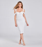 Stylish Soiree Cold Shoulder Midi Dress