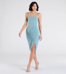 At Midnight Bodycon Glitter Mid Dress