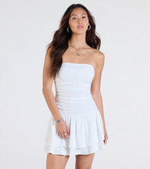 Looking Sweet Eyelet Knit Tiered Skater Dress