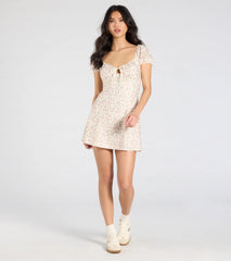 So Lovely Floral Eyelet Mini Dress