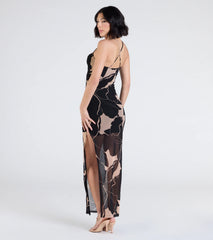 Sunset Beauty Tropical Print Maxi Dress