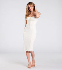 Blissful Cutie Eyelet Bodycon Midi Dress