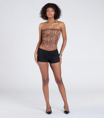 Wildly Charming Snake Print Crop Top