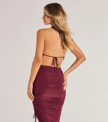 Sculpted Chic Ruched Halter Top