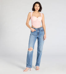 Make Hearts Flutter Lace Corset Top