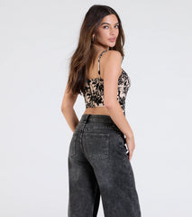 Sultry Desire Flocked Velvet Bustier
