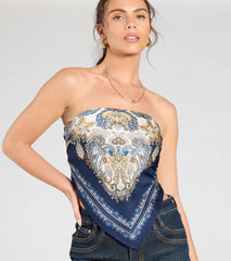 Sun Soaked Cutie Satin Scarf Top