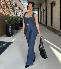 Fresh Perfection Button Split Denim Vest
