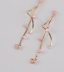 Glistening Heights Butterfly Rhinestone Earrings
