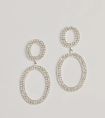 Trendy Sparkle Rhinestone Drop Earrings