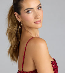 Classic Shine Rhinestone Hoop Earrings Set
