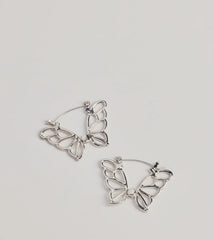 Glam Aura Butterfly Outline Huggie Earrings