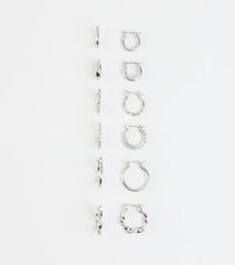Charming Boldness Six-Pack Mini Hoop Earrings