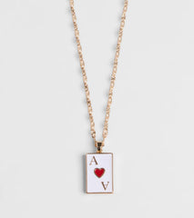 Ace Of Hearts Pendant Necklace