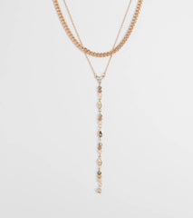 Charmingly Pretty Beaded Rhinestone Layered Necklace