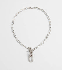 Cultivated Glam Rhinestone Chain-Link Necklace