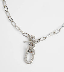 Cultivated Glam Rhinestone Chain-Link Necklace
