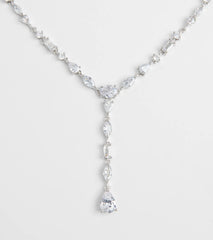 Luxe Glitz Cubic Zirconia Lariat Necklace
