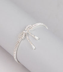 Classy Demure Rhinestone Bow Bracelet