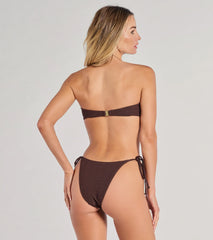 Maving Waves Bandeau Textured Bikini Top