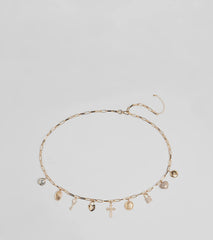 Boho Chic Multi Charm Chain Metal Belt