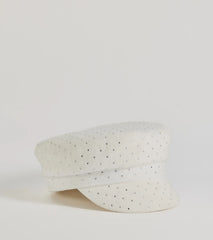 Glam Aura Rhinestone Cabbie Hat