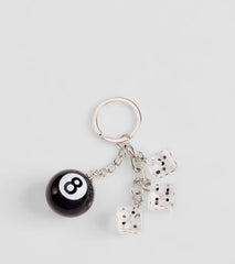 Lucky Streak 8-Ball And Dice Keychain