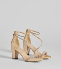 Step Into Glam Rhinestone Glitter Block Heels