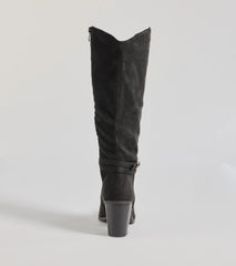 Fab Slay Buckle Strap Under-The-Knee Boots