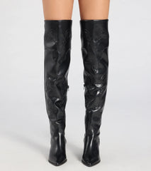 Sleek Western Vibe Thigh High Cowboy Boots