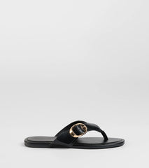 Statement Gleam Buckle Thong Sandals