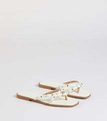 Stylishly Glam Strappy Rhinestone Pearl Sandals