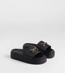 Slide Into Spring Platform Straw Sandals