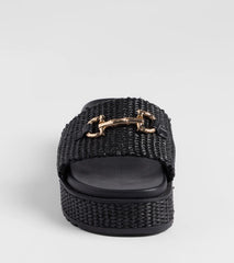 Slide Into Spring Platform Straw Sandals