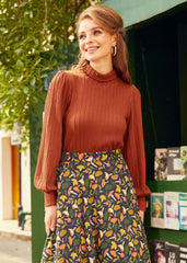 Retro Rendezvous Balloon Sleeve Turtleneck