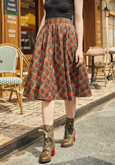 Doris 100% Cotton Skirt - Red Plaid