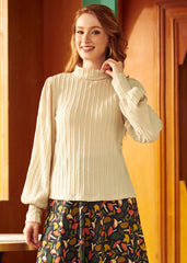 Retro Rendezvous Balloon Sleeve Turtleneck
