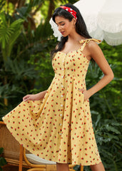 Stay a While Tie-Strap Fit & Flare Dress