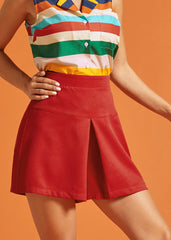 Roll With It Pleated Short Skort