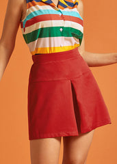 Roll With It Pleated Short Skort