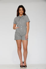 Black & White Gingham Romper