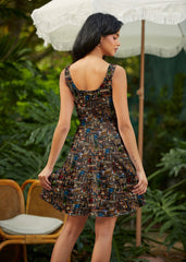 Stretch Cotton Skater Dress Spellbinding Print