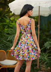 Stretch Cotton Skater Dress Cupcakes