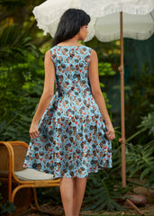 Vintage Style Mini Dress Chicken Print