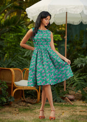 Vintage Style Midi Dress Leopard