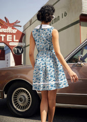 Retro Mod Collared Dress Santorini