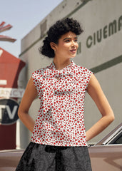 Vintage Style Bow Top in Hearts